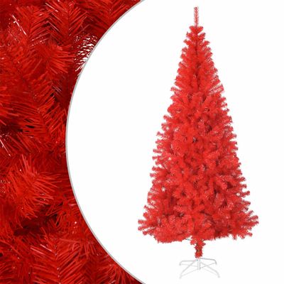 vidaXL Umelý vianočný stromček so stojanom, červený 240 cm, PVC