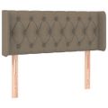vidaXL Čelo postele s LED sivohnedé 103x16x78/88 cm látka
