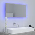 vidaXL Kúpeľňové zrkadlo s LED, betónovo sivé 80x8,5x37cm, akryl