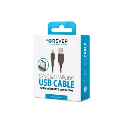 Kábel Forever USB - microUSB 1,0 m 1A čierny