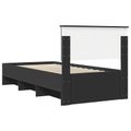vidaXL Rám postele s čelnou doskou Čierna 80 x 200 cm Kompozitné drevo