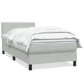 vidaXL Posteľný rám boxsping s matracom bledosivý 90x220 cm zamat
