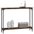 vidaXL Konzolový stolík dymový dub 100x22,5x75 cm kompozitné drevo