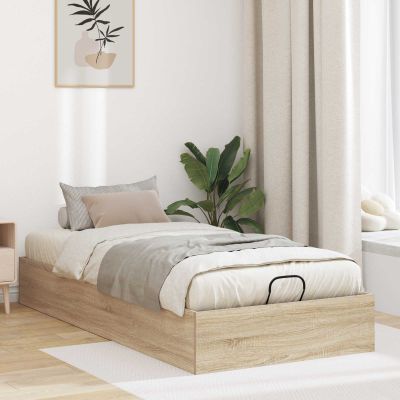 vidaXL Otomanový posteľný rám s úložiskom Sonoma dub 203 x 90 x 25 cm