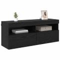 vidaXL TV nástenná skriňa 100 x 30 x 40 cm Čierny dub Kompozitné drevo
