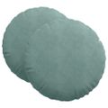 vidaXL Vankúše na sedenie 2 pcs Morská zelená Ø 40 x 13 cm Zamat