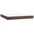 vidaXL Boxspring posteľ s matracom a LED hnedá 180x200 cm umelá koža