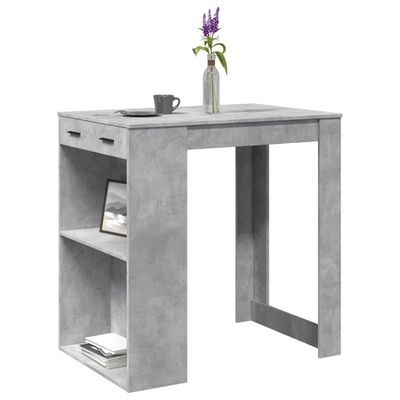 vidaXL Barový stôl betónovosivý 102x70x103,5 cm kompozitné drevo