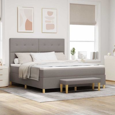 vidaXL Posteľ s pružinovým rámom Sivohnedá 200 x 180 cm látka