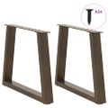 vidaXL Nohy konferenčného stolíka v tvare V, 2 ks, prírodná oceľ, 70 x (42-43,3) cm, oceľ