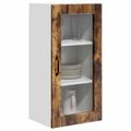 vidaXL Nástenný sklenený kabinet LUCCA Dymový dub 40 x 31 x 80 cm