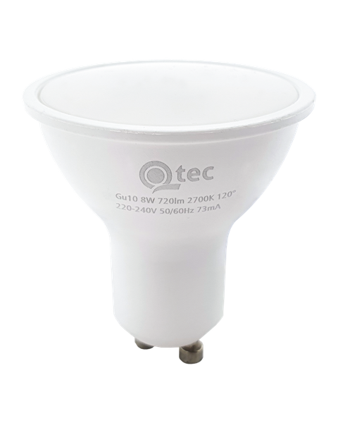 LED žiarovka Qtec 8W GU10 720lm teplá biela