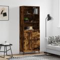 vidaXL Vysoká skrinka dymový dub 69,5x34x180 cm spracované drevo