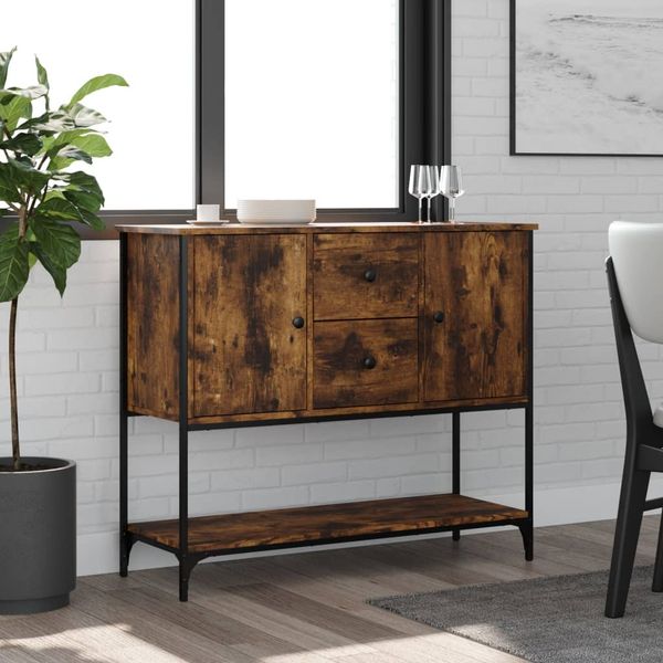 vidaXL Komoda dymový dub 100x36x85 cm kompozitné drevo