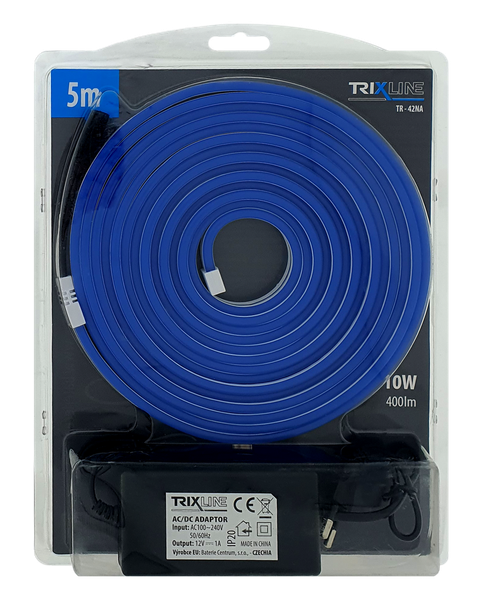 TR-42NA Flexibilný NEÓNOVÝ LED pásik - modrý 5m do zásuvky Trixline