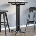 vidaXL Barový stôl čierny Ø70x110 cm kompozitné drevo a oceľ