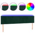 vidaXL Čelo postele s LED tmavozelené 200x5x78/88 cm zamat