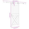 vidaXL Posuvné dvere NARVIK Prírodná a čierna 70 x 210 cm (213,5 cm)