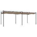 vidaXL Pergola so zaťahovacou strechou sivohnedá 589x292x230 cm
