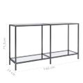 vidaXL Konzolový stolík priehľadný 140x35x75,5 cm tvrdené sklo