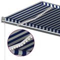 vidaXL Ručne zaťahovacia markíza s LED 600x300 cm modrá a biela