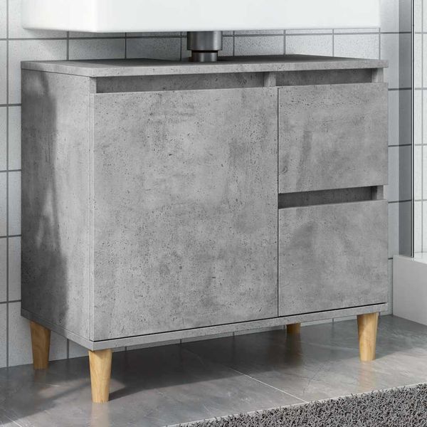 vidaXL Skrinka na umývadlo betónová sivá 65x33x60 cm kompozitné drevo