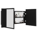 vidaXL LED kúpeľňová zrkadlová skrinka čierna 90x12x45 cm akryl