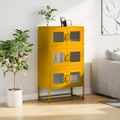 vidaXL Highboard horčicová žltá 68x39x123 cm Oceľ