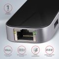 AXAGON HMC-6GL, USB 3.2 Gen 1 hub, 3x USB-A, HDMI 4k/30Hz, RJ-45 GLAN, PD 100W, kabel USB-C 20cm Dokovací stanice, USB typ C, kompatibilní s Thunderbolt 3, 1x HDMI, 3x USB 3.0, 1x USB typ C, RJ-45, Power Delivery 60W