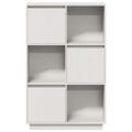vidaXL Vysoká skrinka biela 74x35x117 cm masívna borovica