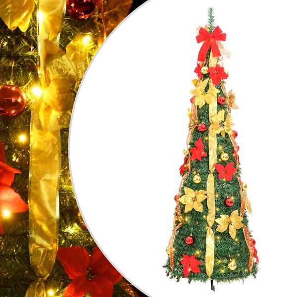 vidaXL Umelý vianočný stromček vyskakovací 150 LED zelený 180 cm