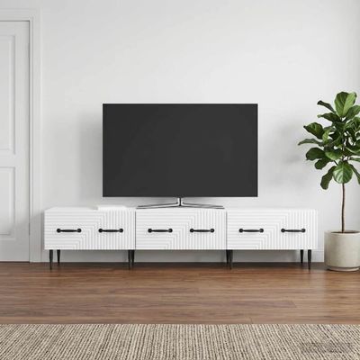 vidaXL TV skrinka Biela 147 x 34,5 x 30 cm Kompozitné drevo