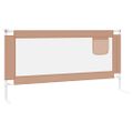 vidaXL Zábrana na detskú posteľ sivohnedá 180x25 cm látka