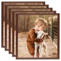 vidaXL Fotorámiky na stôl, koláž 5 ks, hnedé 20x20 cm, MDF
