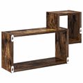 vidaXL Stenná polica Nástenná montáž Dymový dub 55 x 15 x 35 cm