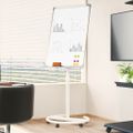 vidaXL Magnetická biela tabuľa Šedý a biely 62 x 62,5 x 197 cm EPS