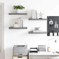 vidaXL Plávajúce nástenné police 4 ks, sivé 50x23,5x3,8 cm, MDF