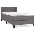 vidaXL Boxspring posteľ s matracom sivá 90x190 cm umelá koža