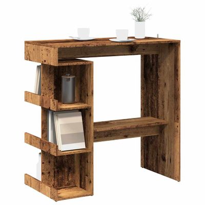 vidaXL Barový stôl s úložným stojanom Old Wood 100x48x101,5 cm