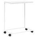 vidaXL Príručný stolík a kolieska biely 55x35x70 cm spracované drevo