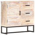 vidaXL Komoda biela 73x30x75 cm akáciový masív