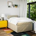 vidaXL Boxspring posteľ s matracom krémová 120x190 cm látka