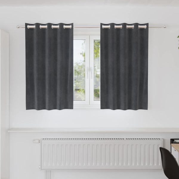vidaXL Zatemňovacie závesy 2 pcs Svetlosivá 140 x 140 cm Zamat
