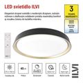 LED nástenné svietidlo ILVI, kruhové 45 W, stmievanie + CCT, čierna + šampanská