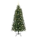 vidaXL Umelý vianočný stromček s 300 LED-i Zelená 180 cm PE a PVC
