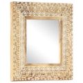 vidaXL Ručne vyrezávané zrkadlo 50x50x2,6cm masívne mangovníkové drevo