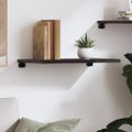 vidaXL Nástenná polica tmavohnedá 60x30x2 cm ošetrený dubový masív