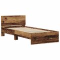 vidaXL Rám postele s čelom Staré drevo 75 x 190 cm Kompozitné drevo