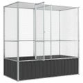 vidaXL Voliéra strieborná 210,5x107x212 cm oceľ