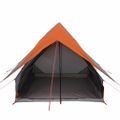 vidaXL Rodinný stan so strechou Šedá a oranžová 220 x 220 x 184 cm